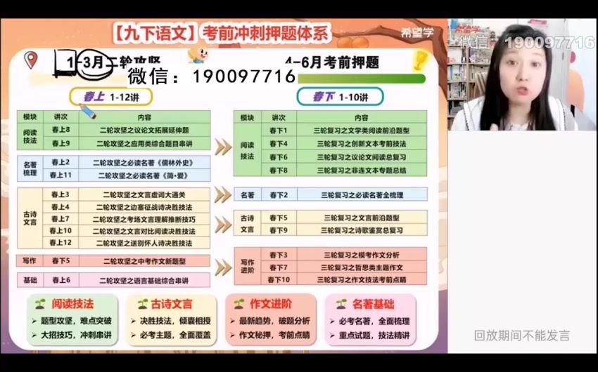 学而思希望学：【2024春上】初三语文A+班 霍婉 (9.92G)